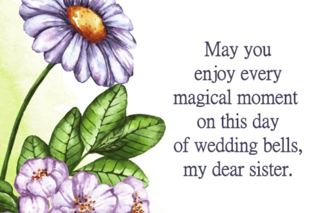 Short Wedding Wishes for a Sister