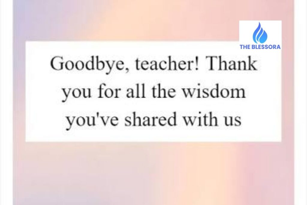 Goodbye “Thank You” Examples